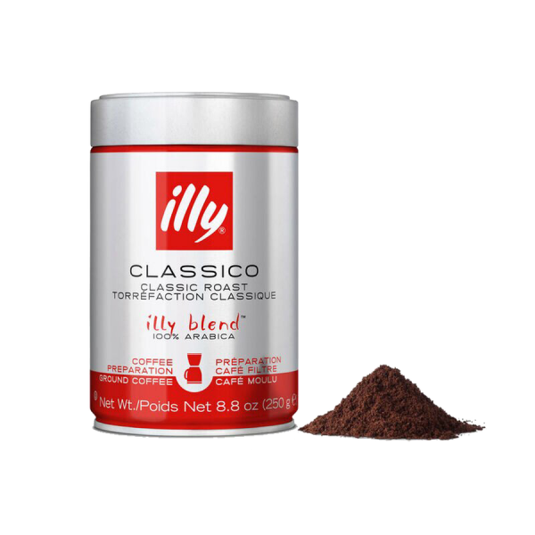 illy classico roast - medium roast blend - ground coffee 125g