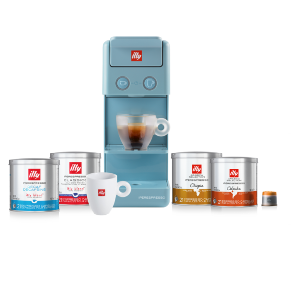 Home Barista Pack: Y3.3 Iperespresso Machine - Amalfi Blue [Pre-Order: 7 Days]